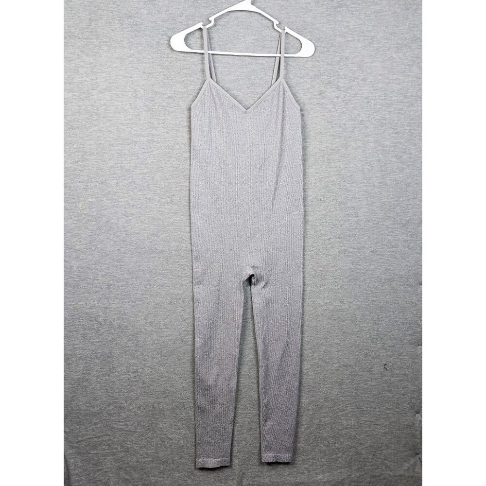 HATCH Grey Body Maternity Rib Unitard Jumpsuit V-neck Skinny Leg Size M